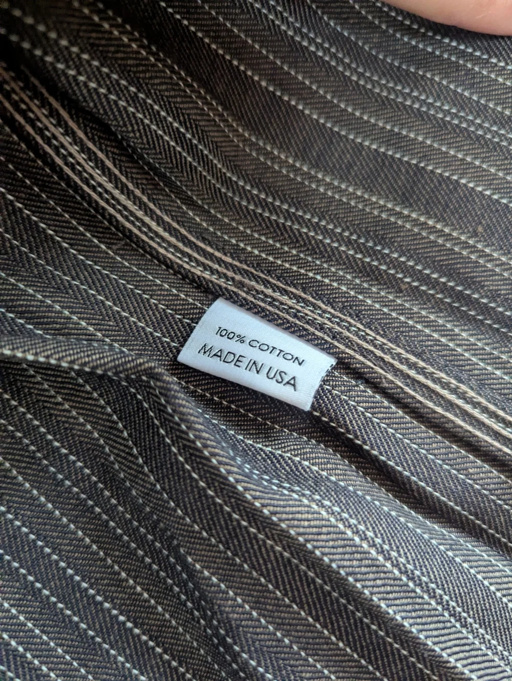 Gustin #8 Japan Wabisabi Workshirt, Brown/Gray & White Striped (SIZE LARGE SLIM) - Picture 14 of 15